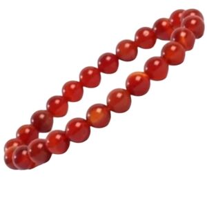 Red Agate 8mm Natural Stone Beaded Stretch Bracelet